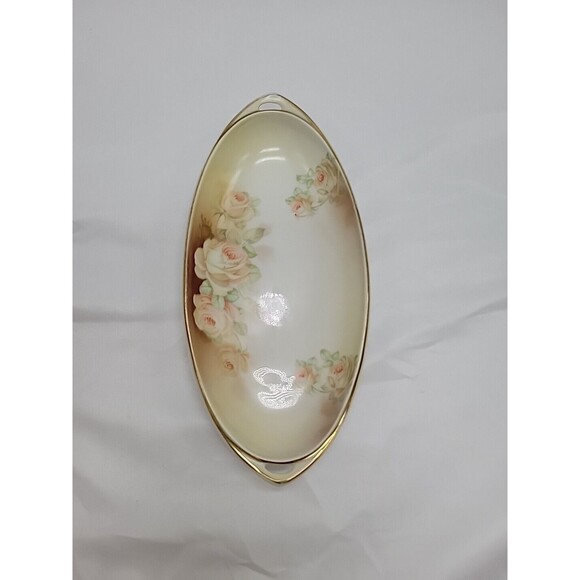 RS Prussia Other - Antique Royal Rudolstadt PRUSSIA Celery Pickle Plate Dish Gold Rim